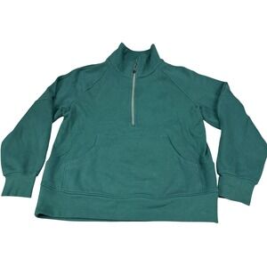 Lululemon Scuba Oversized Funnel-Neck Half Zip Long Green ML LW3HTBS